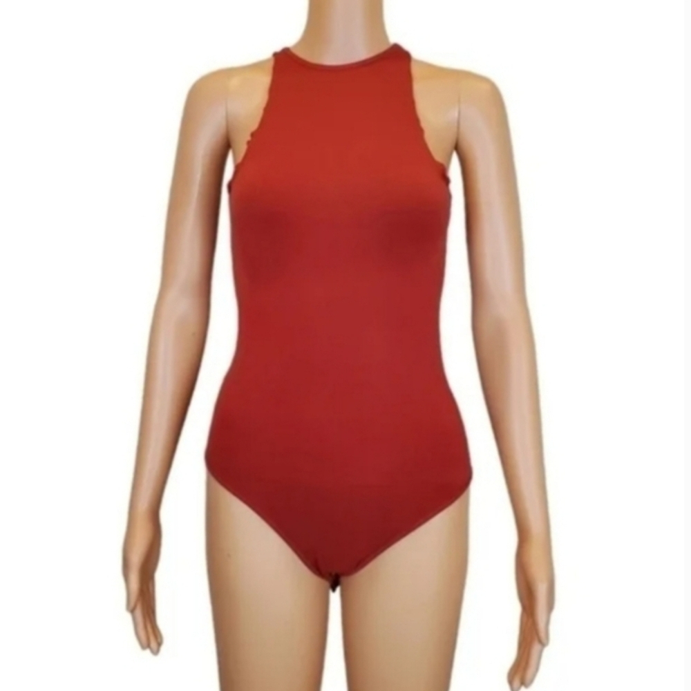 Intimately Free People brick red Sleeveless bodysuit